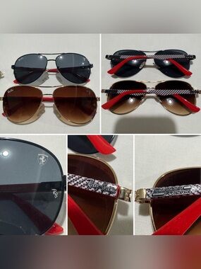 2x RAY-BAN FERRARI Aviator Sunglasses! Free Shipping! 😎